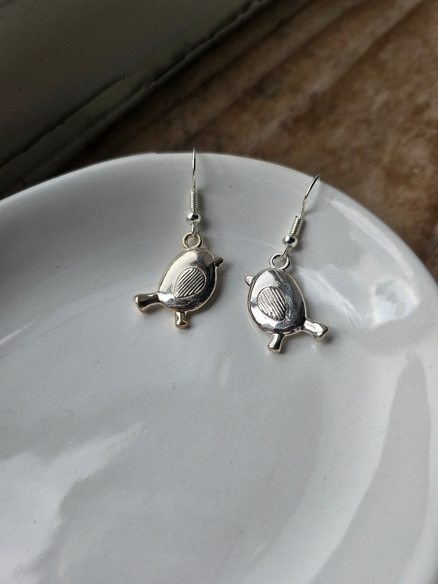 Silver Robin Earrings