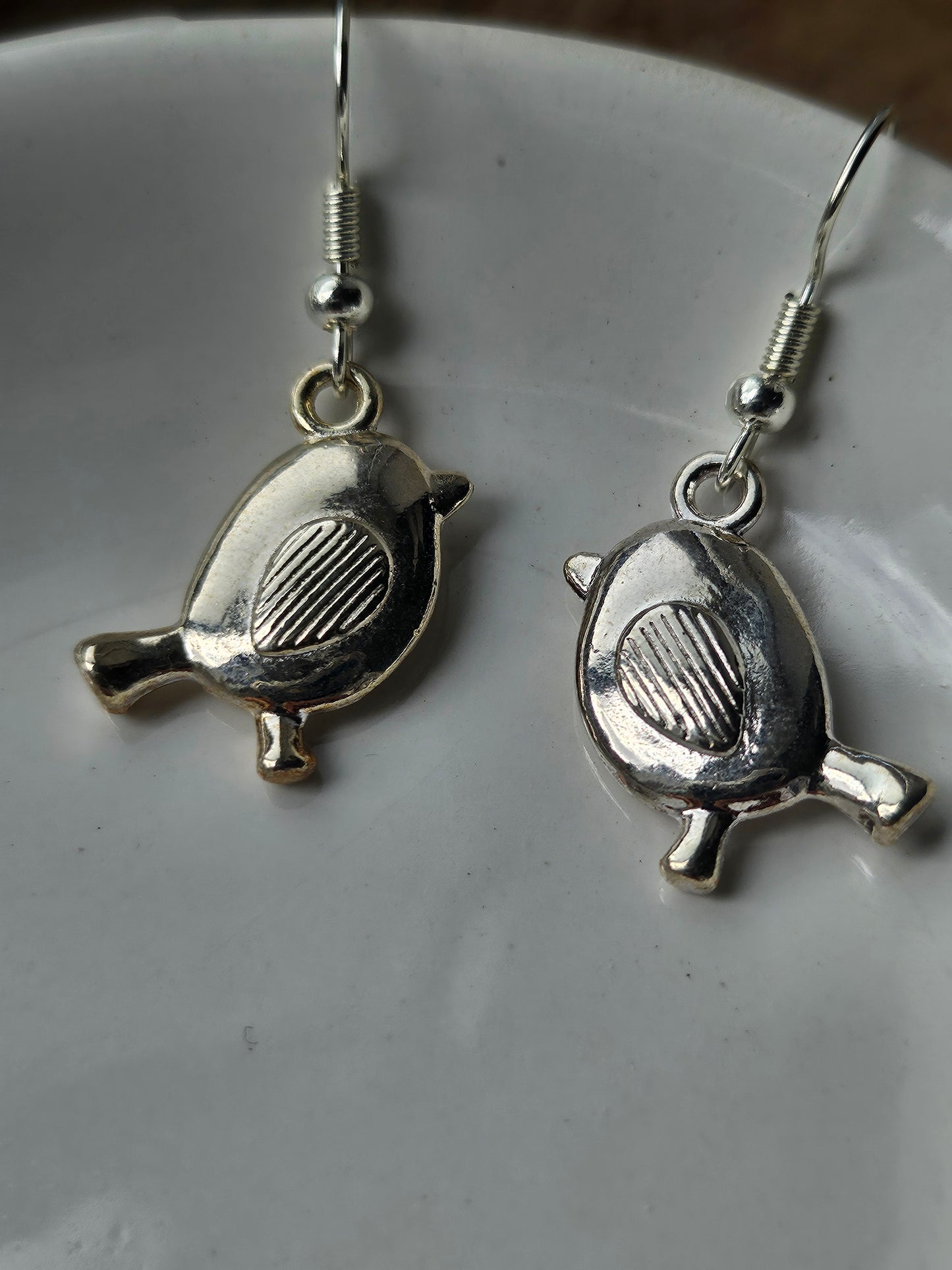Silver Robin Earrings