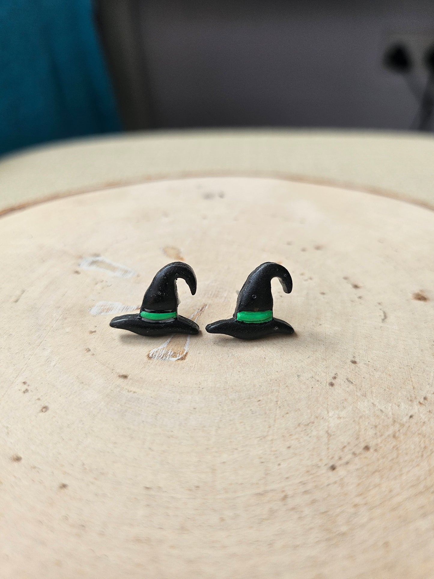Green Witch Hat Studs