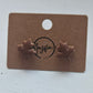 Brown Maple Leaf Stud Earrings