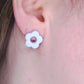 Blue Retro Flower Stud Earrings