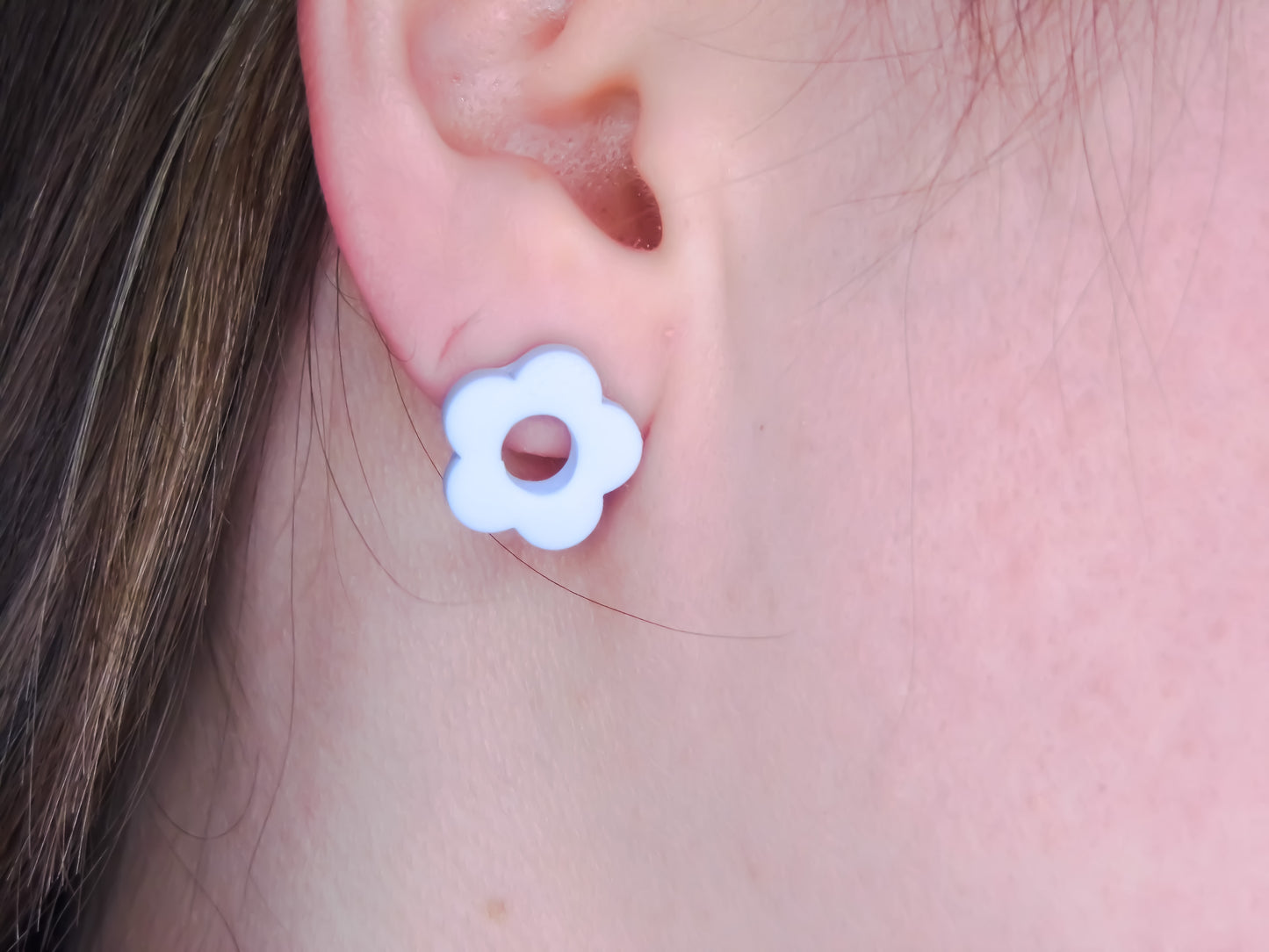 Blue Retro Flower Stud Earrings