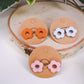 Pink Retro Flower Stud Earrings