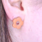Brown Retro Flower Stud Earrings