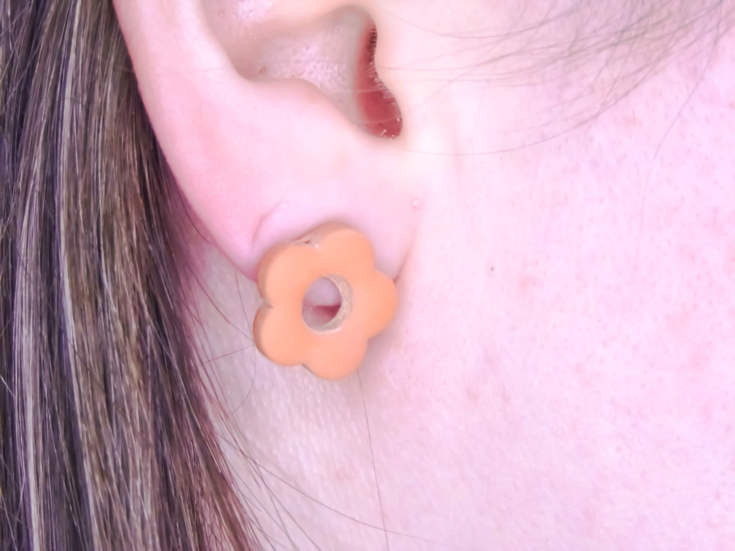 Brown Retro Flower Stud Earrings