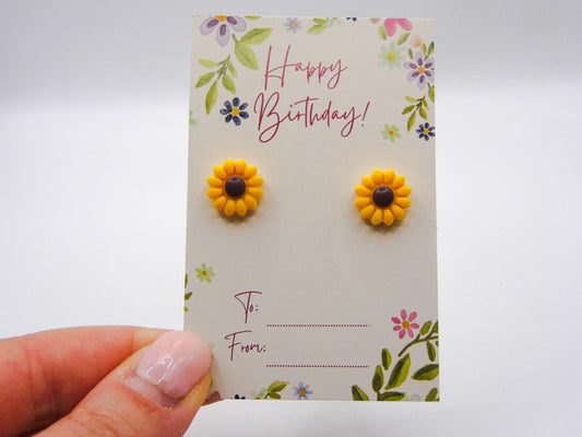 Mini Sunflower Stud Earrings