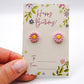 Mini Pink Flower Stud Earrings