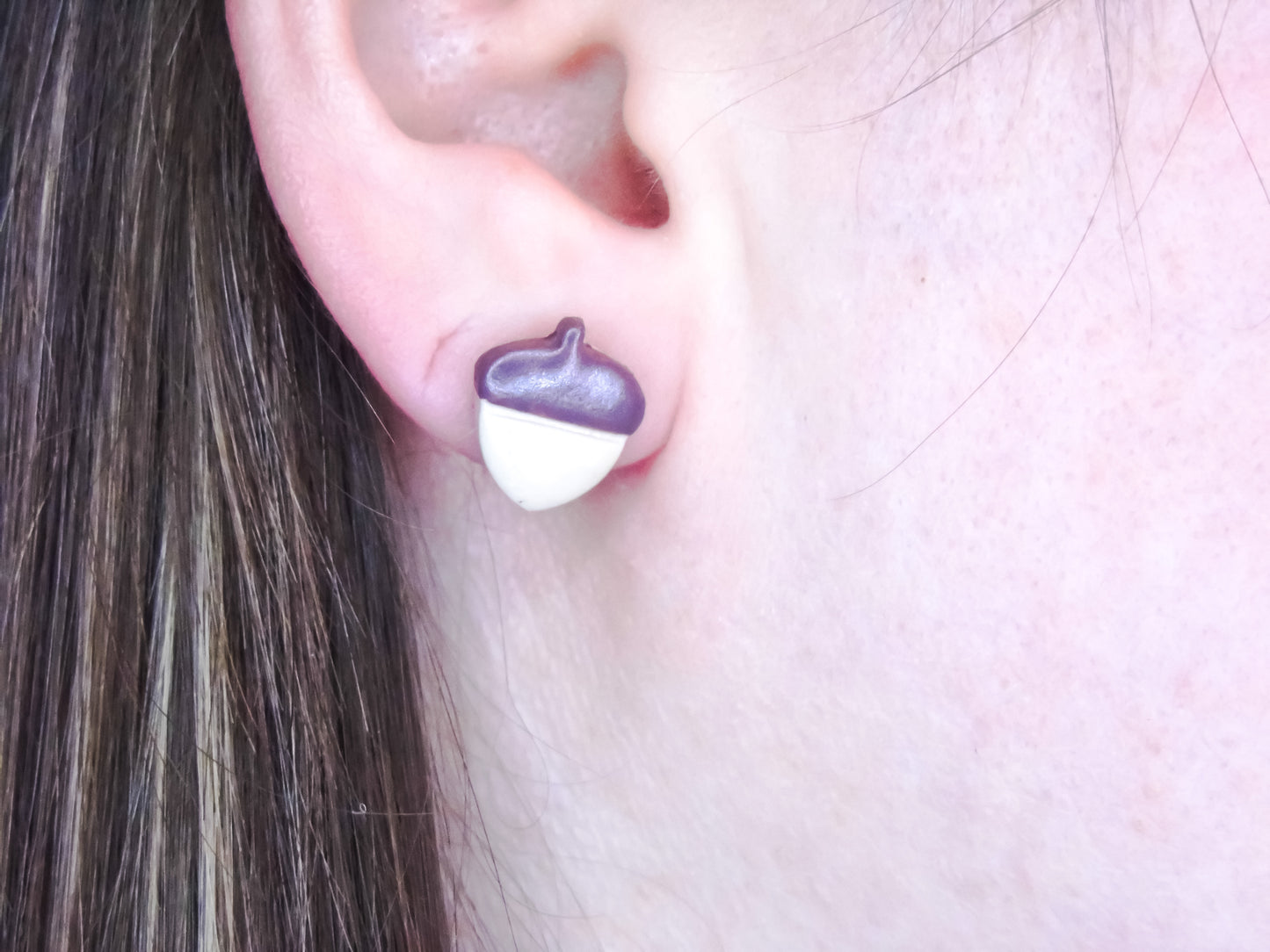 Brown Acorn Studs