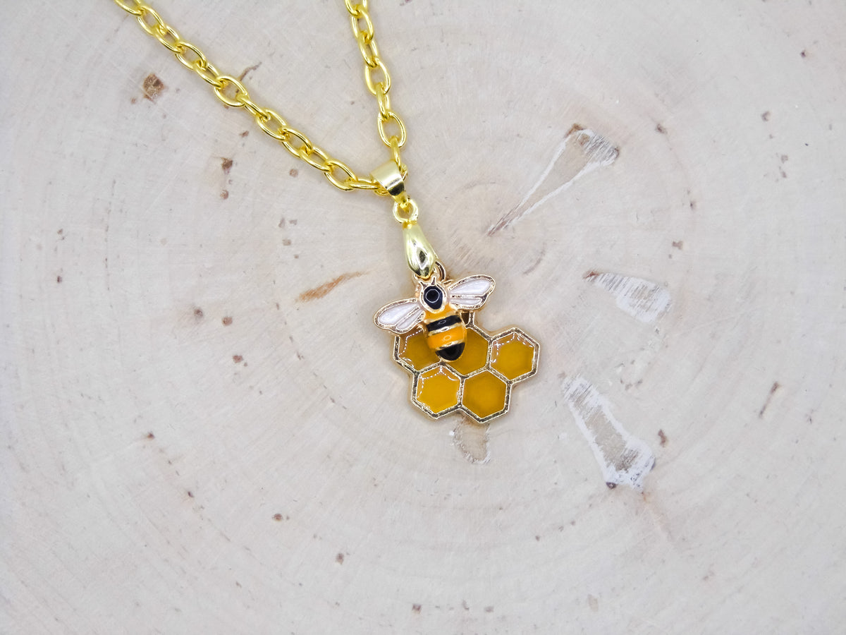 Bee and Honeycomb Necklace