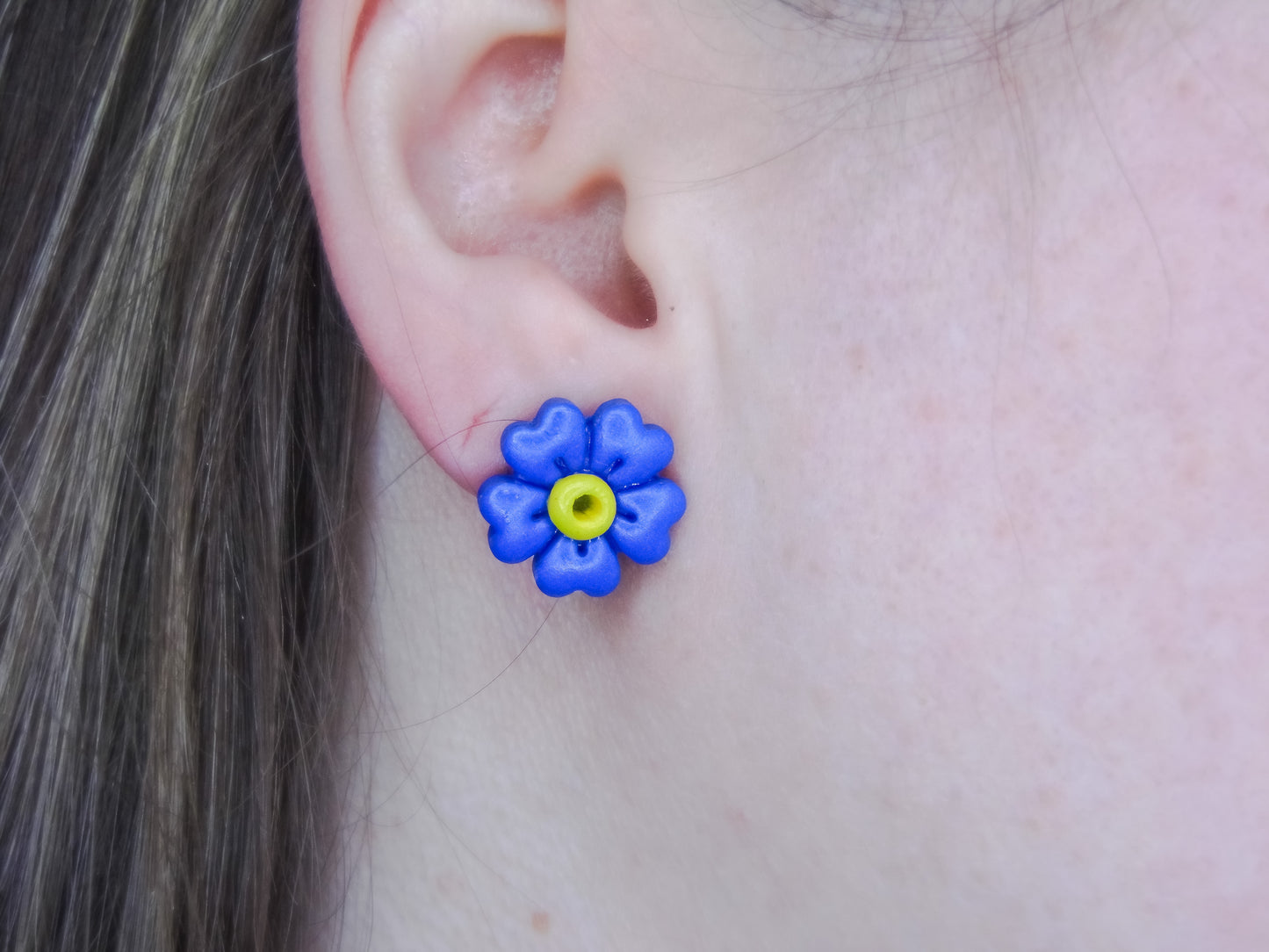 Blue Primrose Stud Earrings