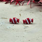 Red Candy Cane Studs