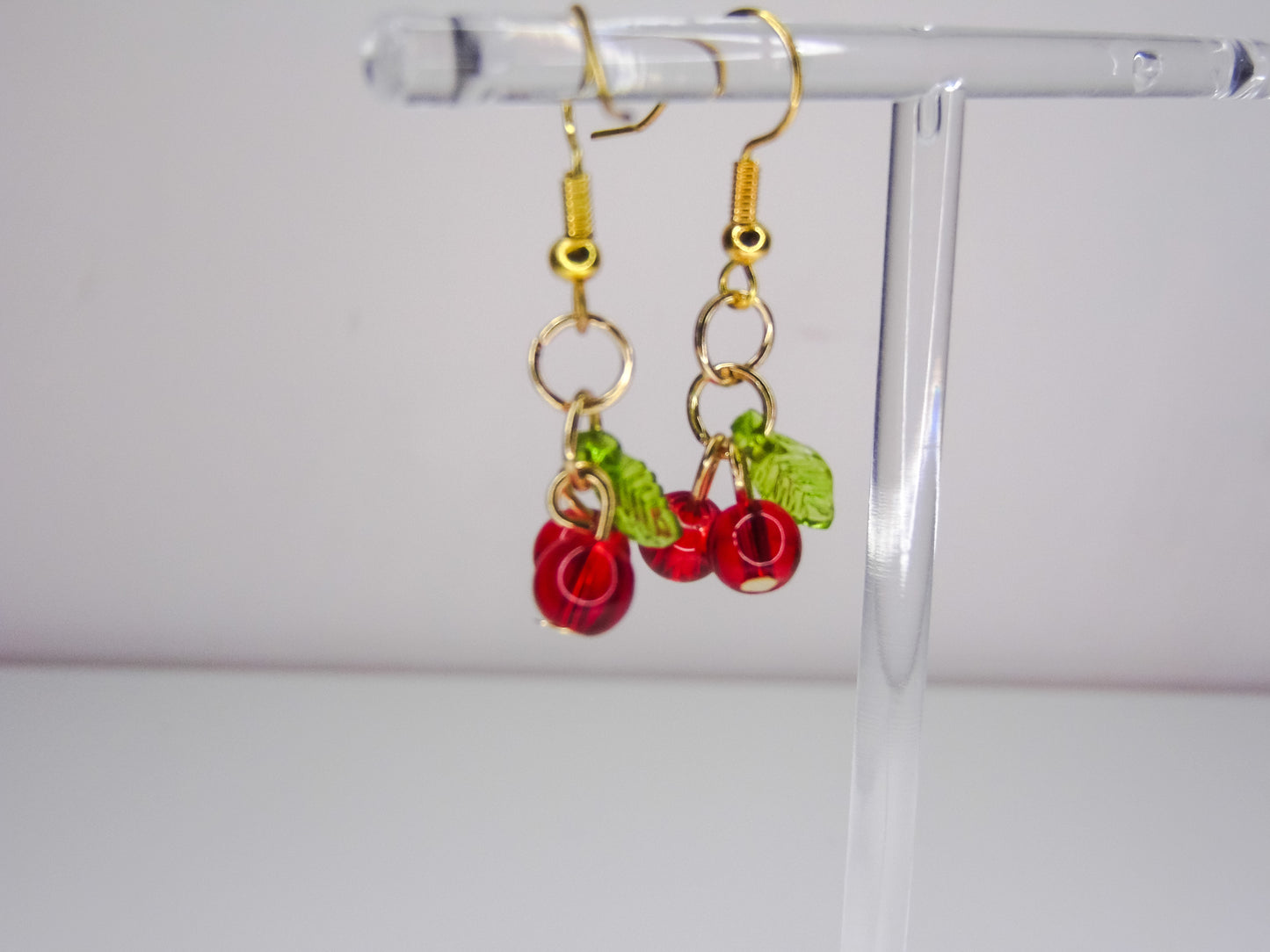 Red Cherry Bead Earrings