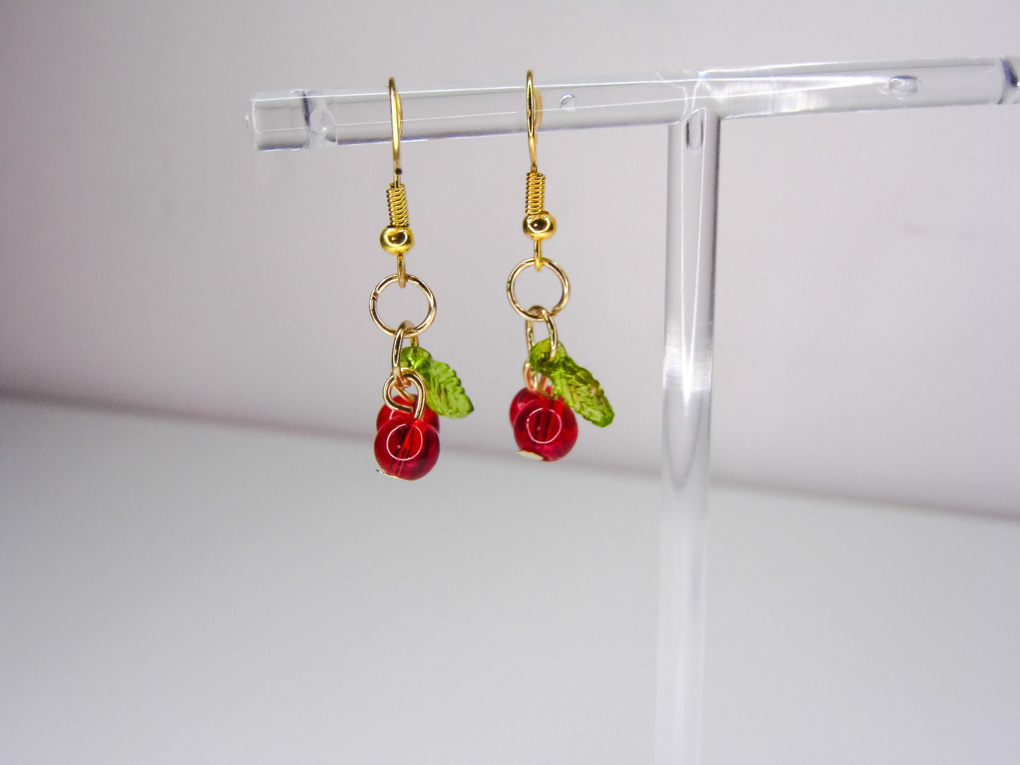 Red Cherry Bead Earrings