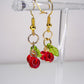 Red Cherry Bead Earrings