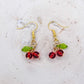Red Cherry Bead Earrings