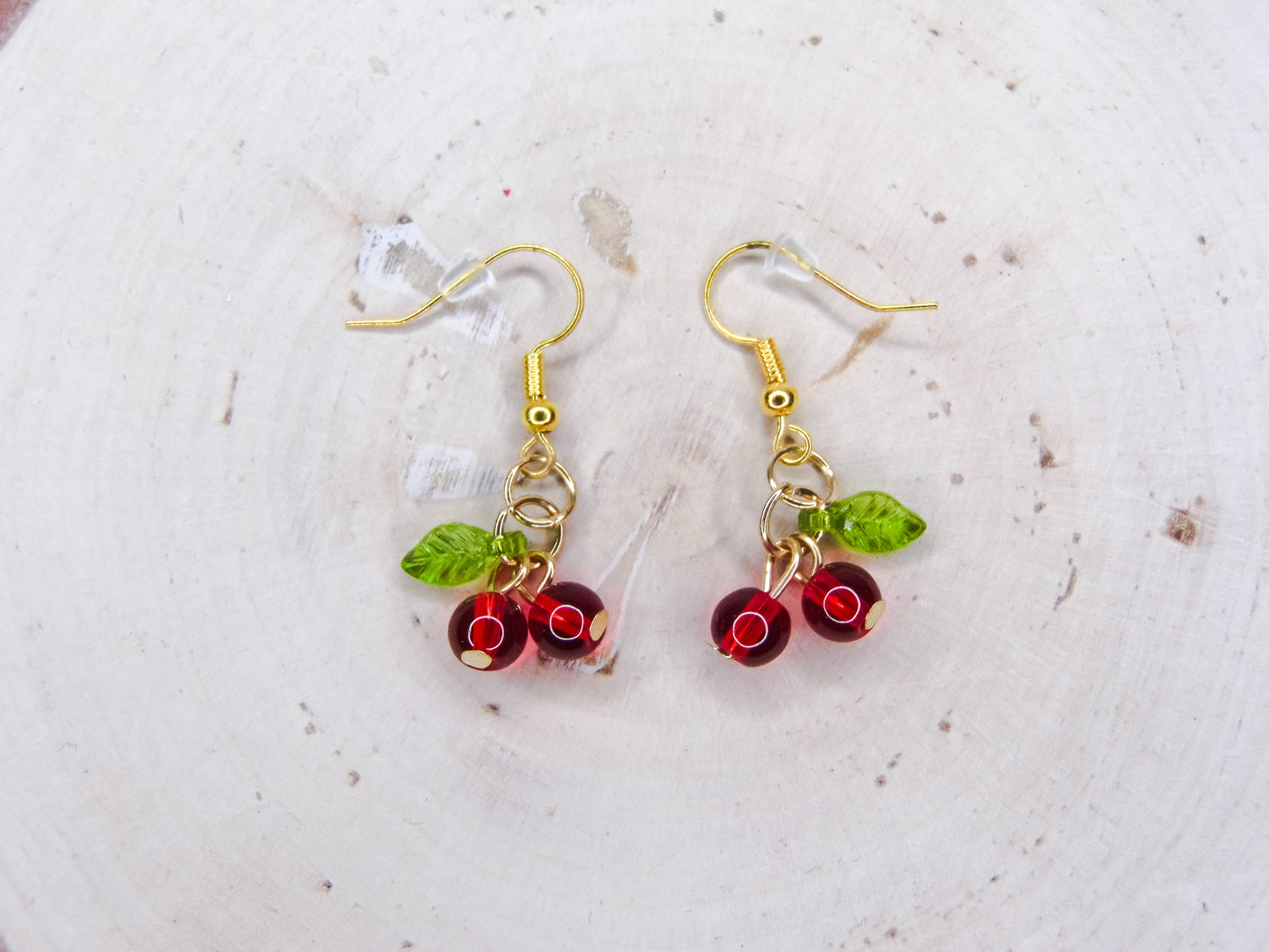 Red Cherry Bead Earrings
