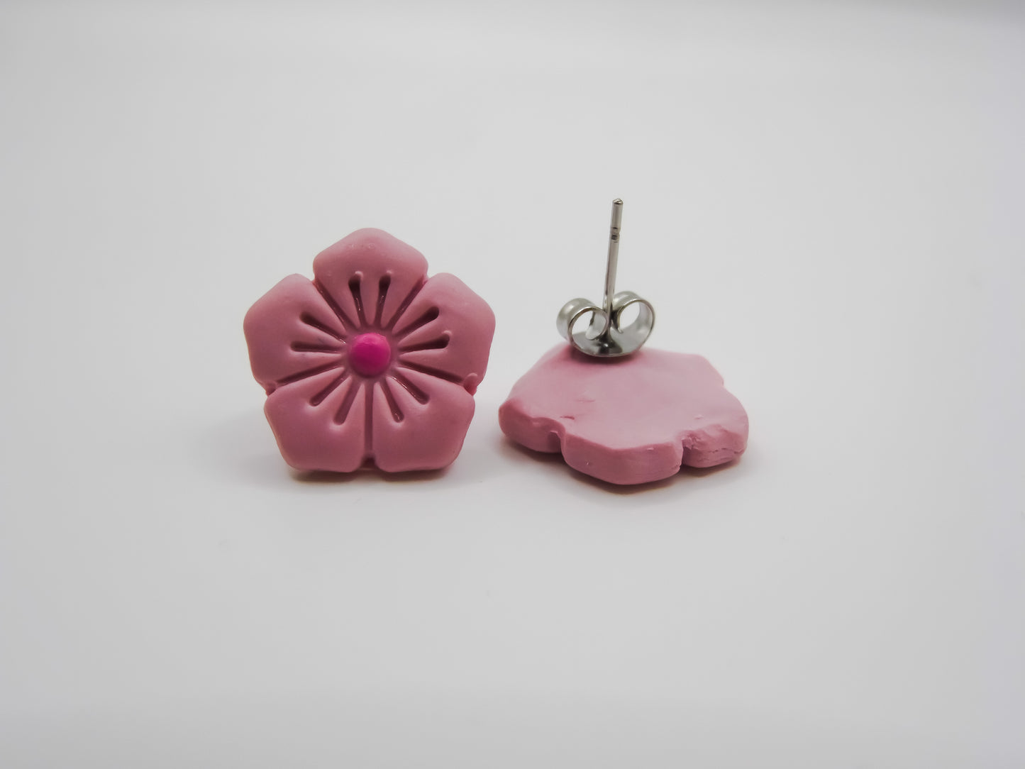 Pink Cherry Blossom Stud Earrings