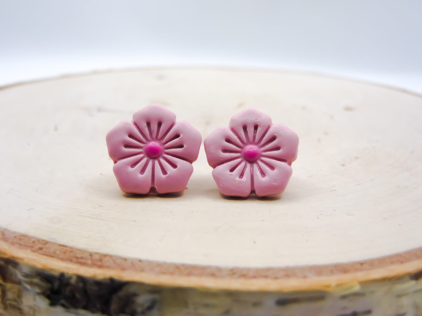 Pink Cherry Blossom Stud Earrings