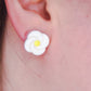 White Gardenia Stud Earrings