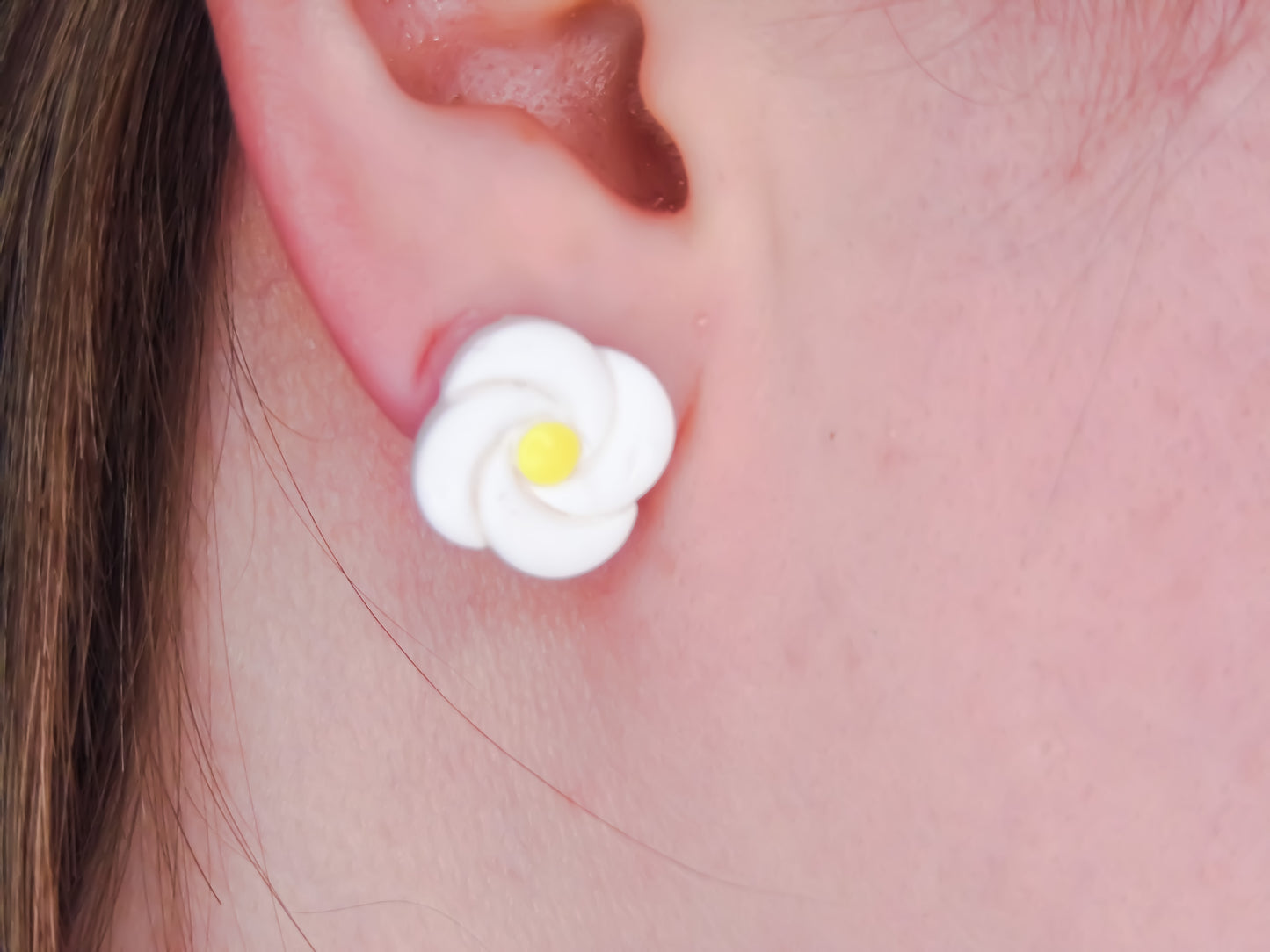 White Gardenia Stud Earrings