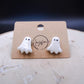 Mini White Ghost Stud Earrings