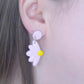 Pink Flower Dangle Earrings