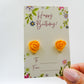 Yellow Rose Stud Earrings