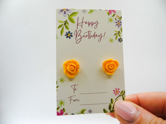 White Daisy Stud Earrings