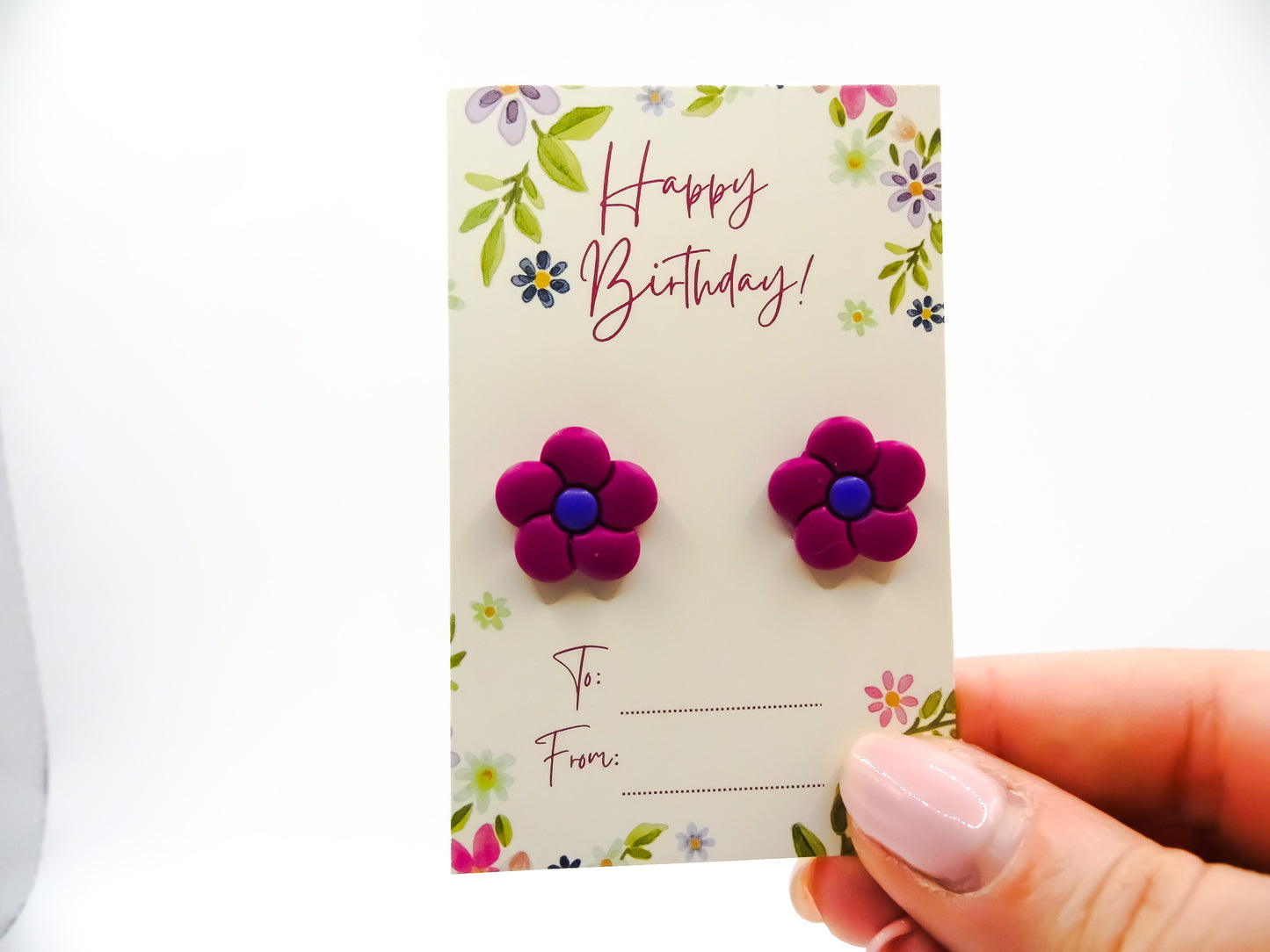 Blue Primrose Stud Earrings