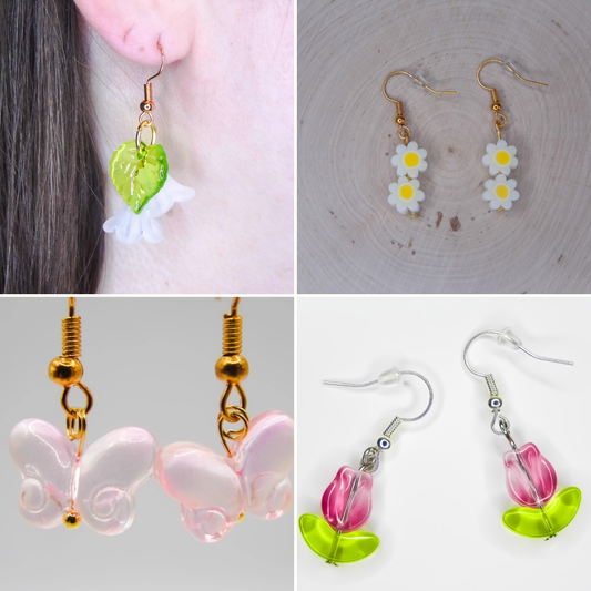 4 pairs bead earrings lucky dip