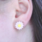 Mini Pink Flower Stud Earrings