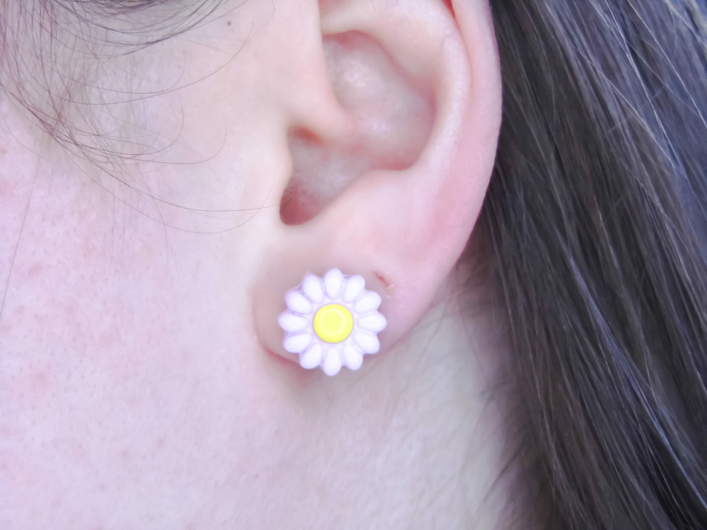 Mini Pink Flower Stud Earrings