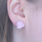 Pink Rose Stud Earrings