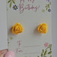 Yellow Rose Stud Earrings