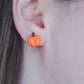 Orange mini pumpkin studs