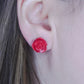 Red Rose Stud Earrings