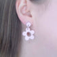 Pink Retro Flower Earrings - Daisy Dangles