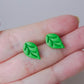 Green Leaf Stud Earrings