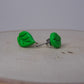 Green Leaf Stud Earrings