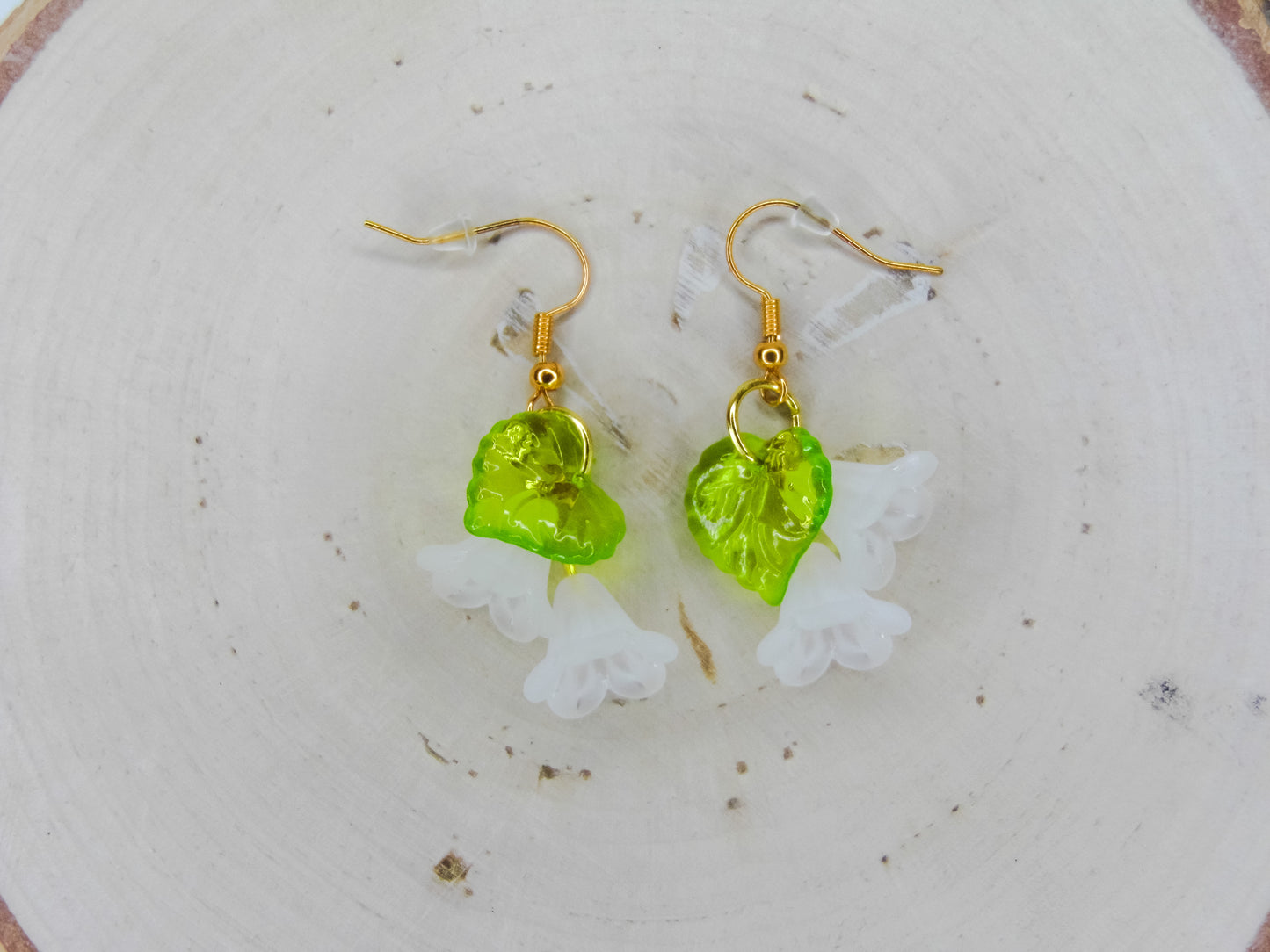 Snowdrop Flower Bead Earrings