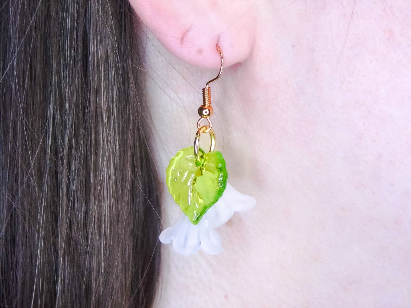 Snowdrop Flower Bead Earrings