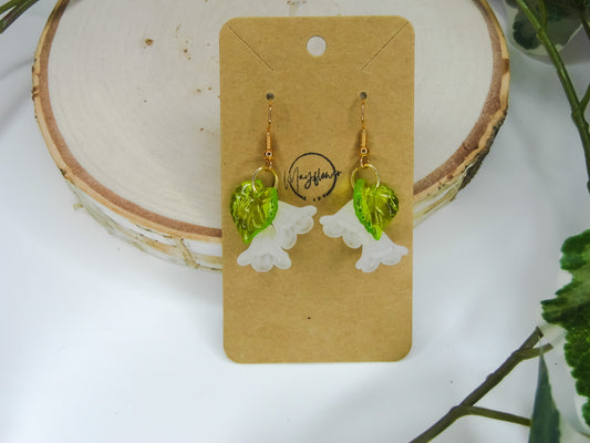 Snowdrop Flower Bead Earrings