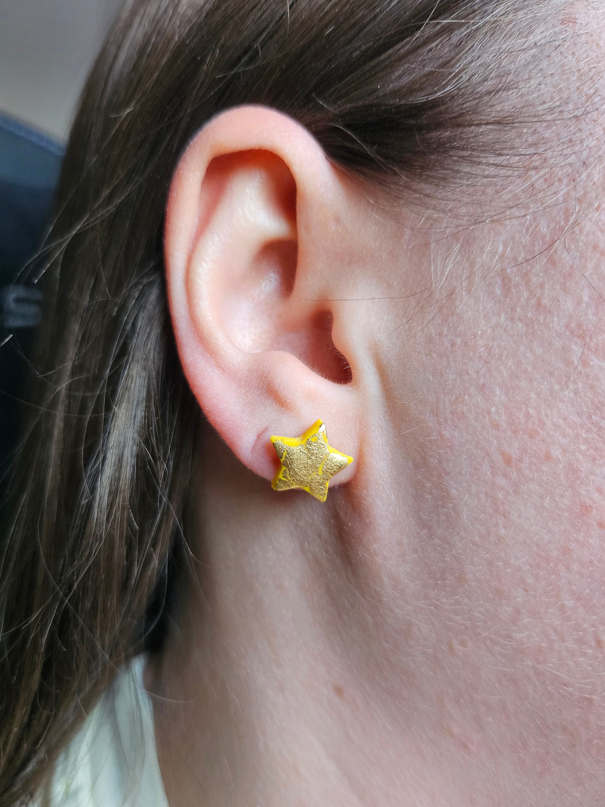 Gold Yellow Star Studs