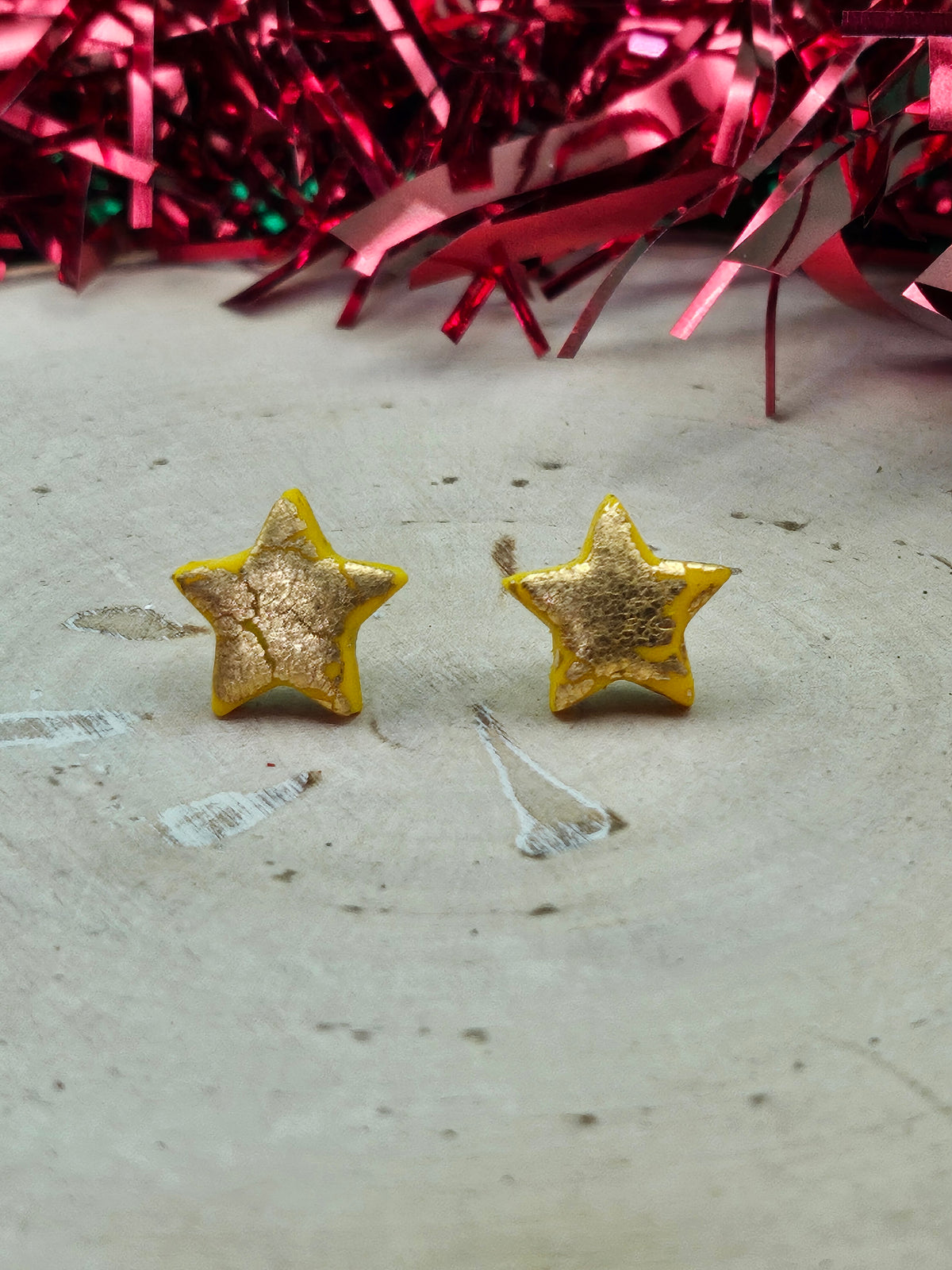 Gold Yellow Star Studs