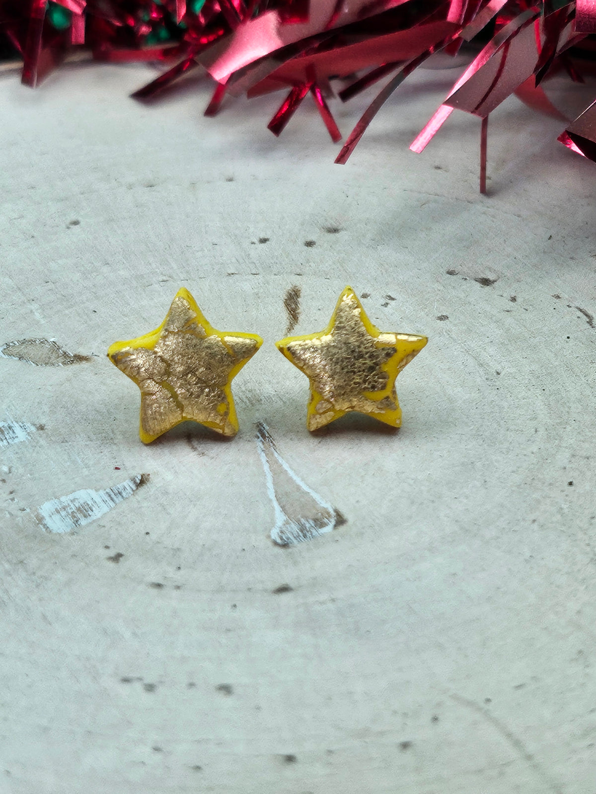Gold Yellow Star Studs