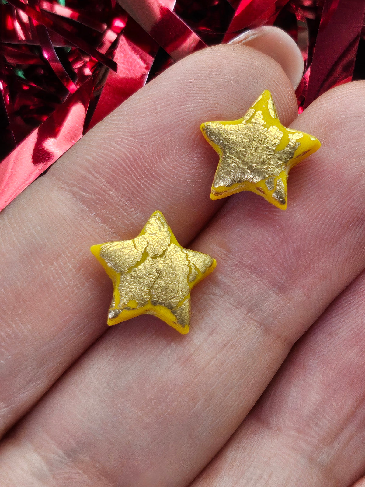 Gold Yellow Star Studs