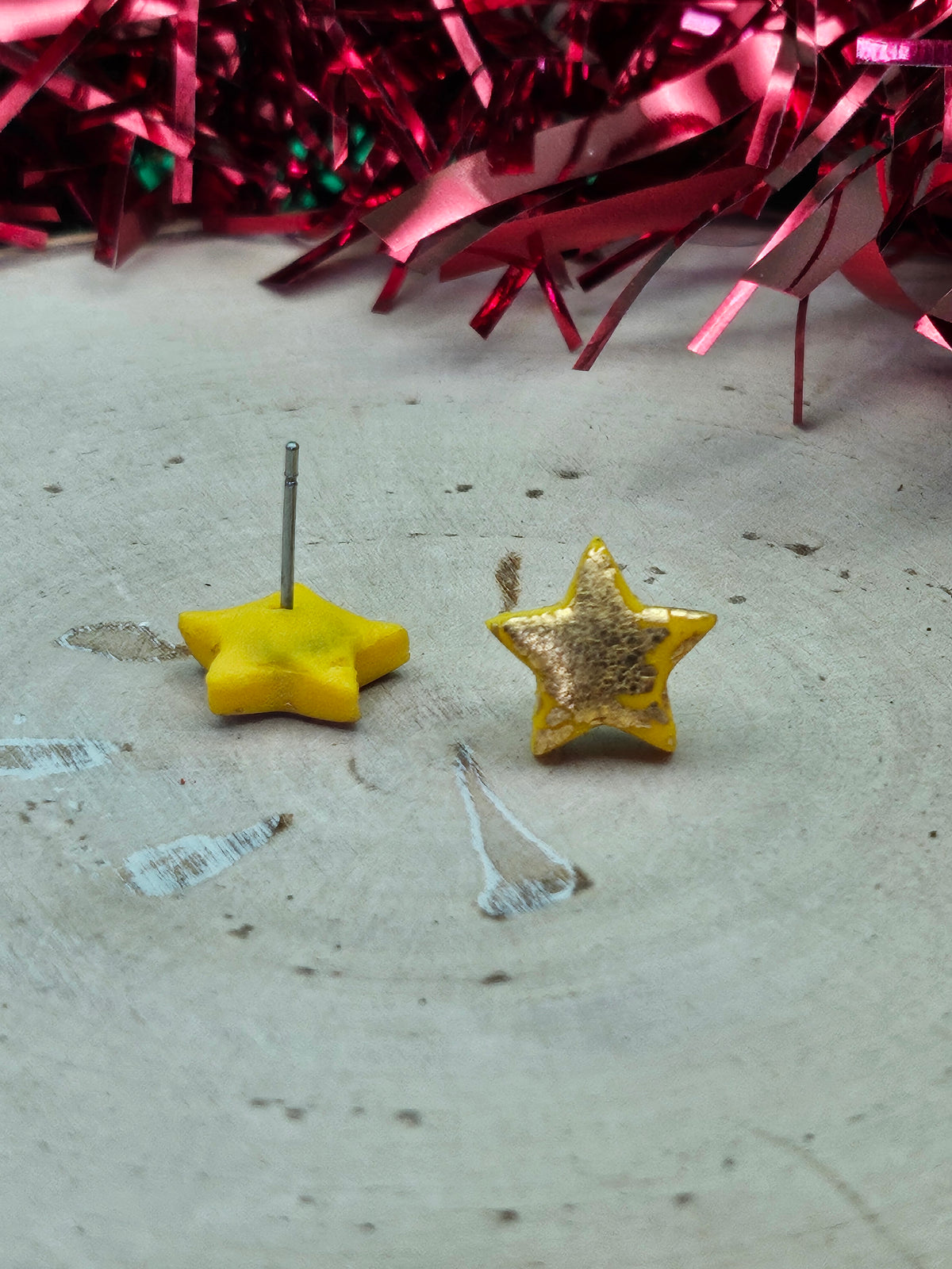 Gold Yellow Star Studs