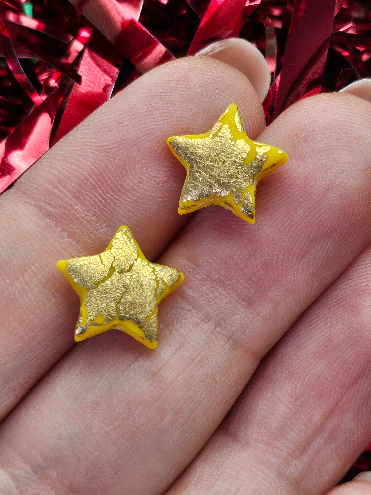 Gold Yellow Star Studs