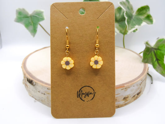 Mini sunflower bead earrings