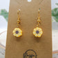 Mini sunflower bead earrings